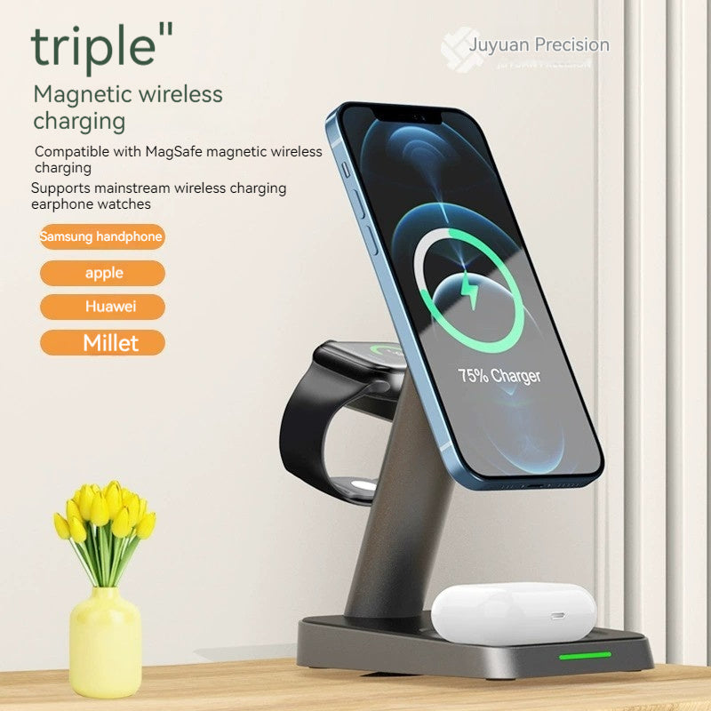 Mobile Phone Vertical Wireless Charger Watch Wireless Charger Mobile Phone Wireless Three-in-one Charger