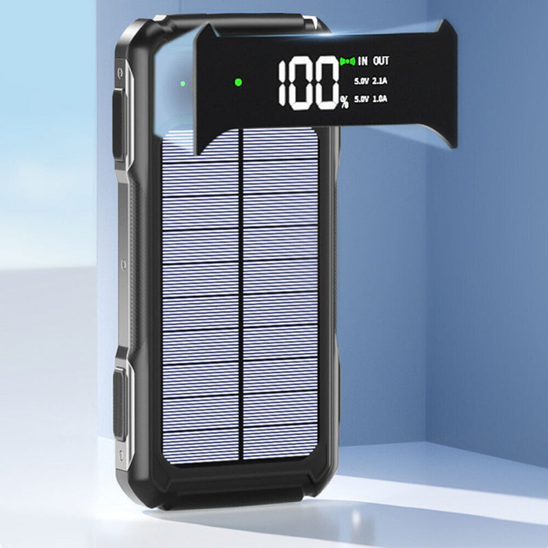 Solar Power Bank 20000mAh 4 USB Backup External Battery Charger For Cell Phone